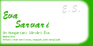 eva sarvari business card